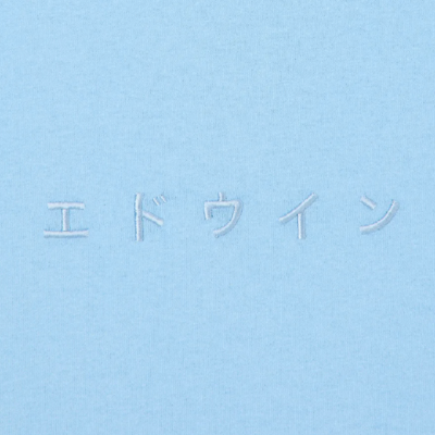 Katakana Embroidery T-Shirt Sky Blue